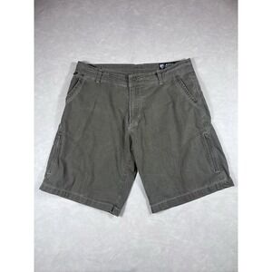 Kuhl Shorts Men's Size 36 Brown Logo Zip Fly Outdoors Hiking Pockets